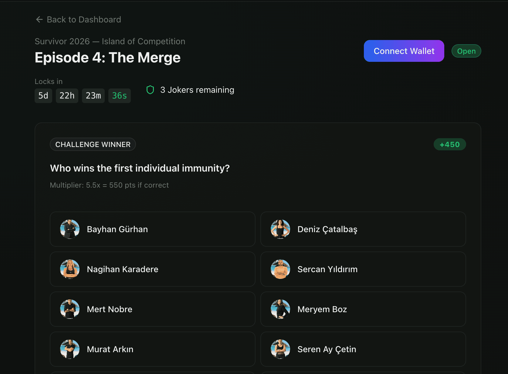 RealityPicks Dashboard